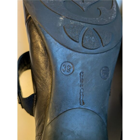 Remonte Dorndorf Black Leather Mary Janes with Kitten Heels & Silver Spirals 39 - Picture 8 of 9